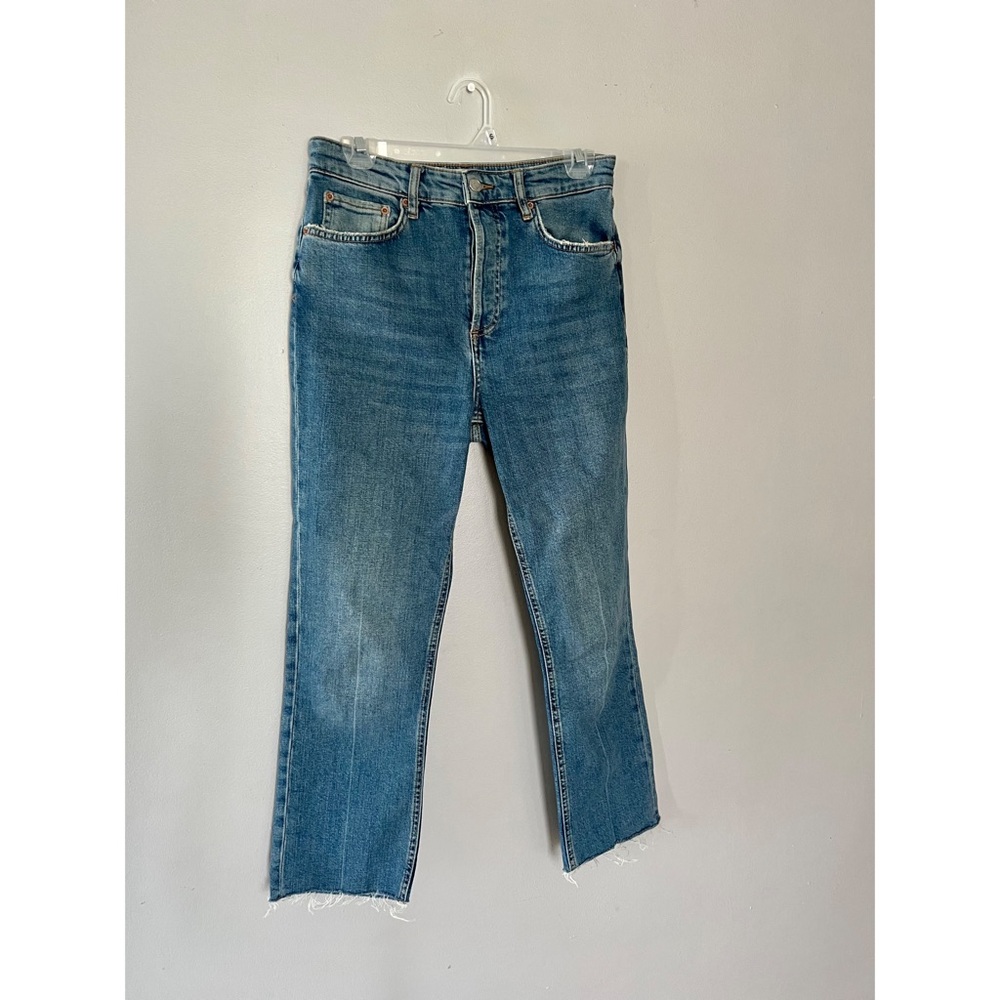 Zara Blue Cropped Ankle Jeans